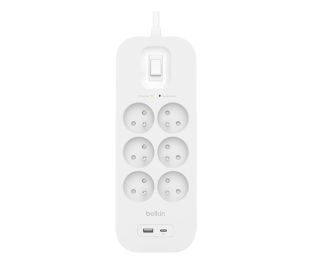 BELKIN SurgePlus 6xFR 1xUSB-A 1xUSB-C 650J 2M SRB002ca2M - 1170791 - zdjęcie